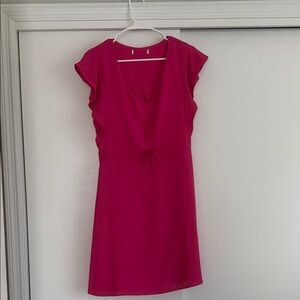Women's Fuchsia Tie-Front Dress